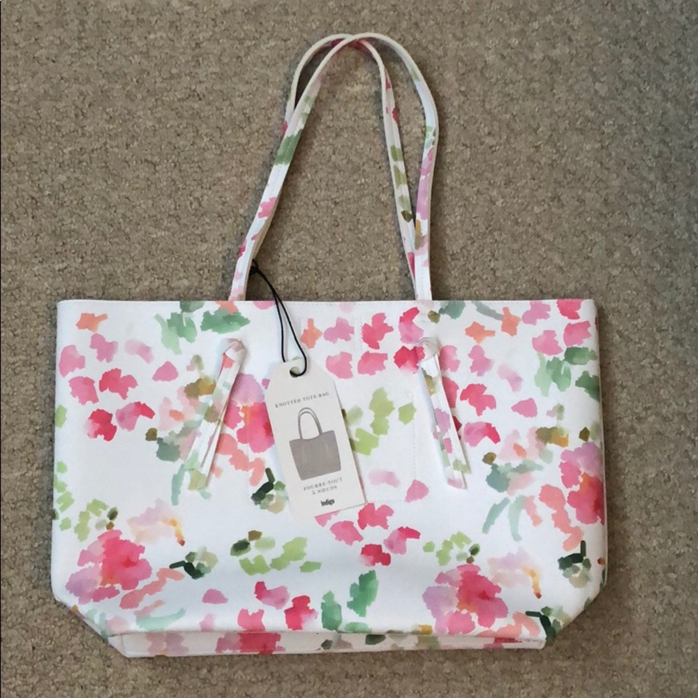 NWT Indigo Floral Knotted Tote Bag